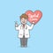 Doctor & Dental heart sign illustration vector on blue backgrou