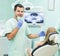 Doctor Dentist with an assistant work in a dental clinic
