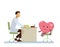Doctor with diseased heart symbol cartoon - World Health Day