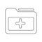 Doctor, document, file, medical icon. Outline vector