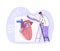 Doctor examining heart organ