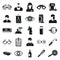 Doctor eye examination icons set, simple style