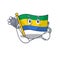 Doctor flag gabon with the cartoon shape