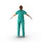 Doctor. Full length portrait of young female surgeon doctor or nurse standing isolated on white. 3D illustration