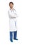 Doctor full length on white background