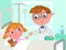 Doctor and girl in hospital bed vector