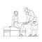 Doctor Giving Physiotherapy To Patient Vector Illustration