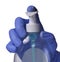 Doctor glove hand apply hygienic gel from plastic bottle.