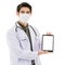 Doctor handle tablet notebook