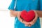 Doctor hands holding red heart. Healthcare And Medical concept.