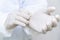 Doctor hands with white surgical gloves, Latex Glove, Rubber glove manufacturing, human hand is wearing a medical glove, prepare
