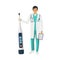 Doctor hold thermometer