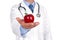 Doctor holding apple