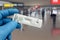 Doctor holding COVID-19 or sars-cov-2 virus disease rapid swab test to travelers on international airport