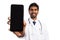 Doctor holding smartphone vertical
