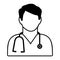 Doctor icon. Man with stethoscope symbol