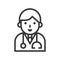 Doctor icon, outline design hospital and healthcare related