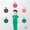 Doctor and Illustration of epidemics Virus information