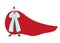 Doctor Infectious Disease Superhero. Infectionist in a white coat and red fluttering cloak on a white background. The modern hero