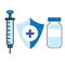 doctor injection and vitamin treatment icon vector