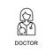 doctor line icon. Element of medicine icon with name for mobile concept and web apps. Thin line doctor icon can be used for web