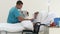 Doctor listening to a childs chest with stethoscope