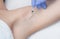 The doctor makes intramuscular injections of botulinum toxin in the underarm area