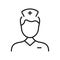 Doctor Man Line Icon. Professional Physician Linear Pictogram. Male Nurse Outline Icon. Health Care Medic Professional