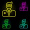 doctor, man neon color set icon. Simple thin line, outline vector of anti age icons for ui and ux, website or mobile application