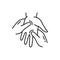 Doctor massaging human palm, hand massage icon