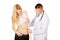 Doctor measuring pregnant woman\'s belly