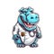 Doctor or Medic hippo hippopotamus mascot with smiley face