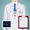 Doctor on medical background