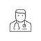 Doctor or medical specialist line outline icon