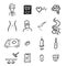 Doctor and medicine cartoon drawing icons