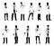 Doctor Men and Women Medical People Silhouette Set