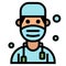 Doctor modern icon with mask