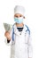 A doctor with money. Doctor`s salary in US dollars