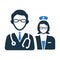 Doctor, nurse, assistant icon. Editable vector graphics.