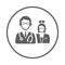 Doctor, nurse, assistant icon. Gray vector sketch.