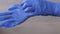 Doctor, Nurse Clothe on Hands in Latex, Nitrile Blue Gloves. Female arms. 4K