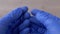 Doctor, Nurse, Demonstrates Hands in Latex, Nitrile Blue Gloves. Female Arms. 4K