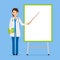 Doctor or nurse with flipchart board