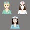 Doctor and nurse icons. Medical staff colorful flat avatars on light grey background. Vector illustration