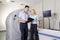 Doctor and nurse with MRI scanner