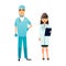 Doctor and nurse team. Cartoon medical staff. Medical team concept. Surgeon, nurse on hospital. Professional health