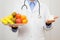 Doctor nutritionist offers patient to choose