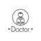 Doctor outline icon on white background