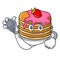 Doctor pancake with strawberry character cartoon
