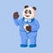 Doctor panda cute cartoon vector animal